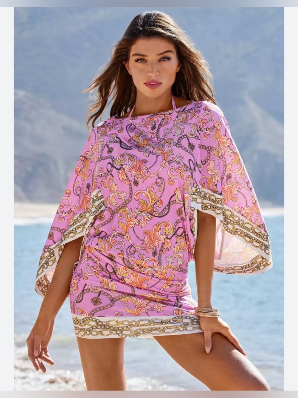 Boston Proper Swim Sense Filigree Status Print Tunic size M